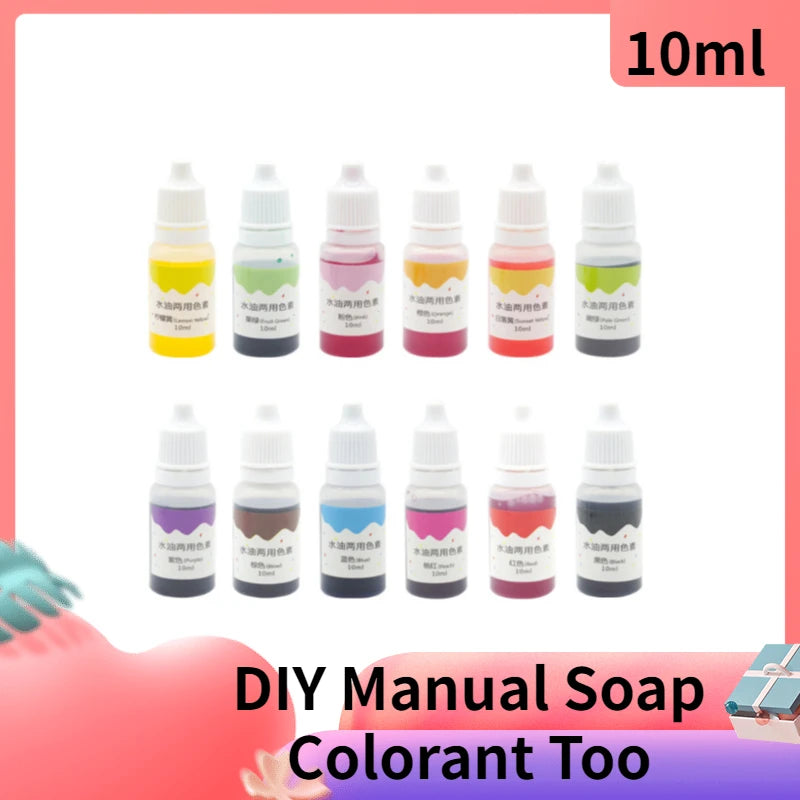 10ml Handmade Soap Dye Pigments Safe and Non-toxic Base Color Liquid Pigment DIY Manual Soap Colorant Tool Kit