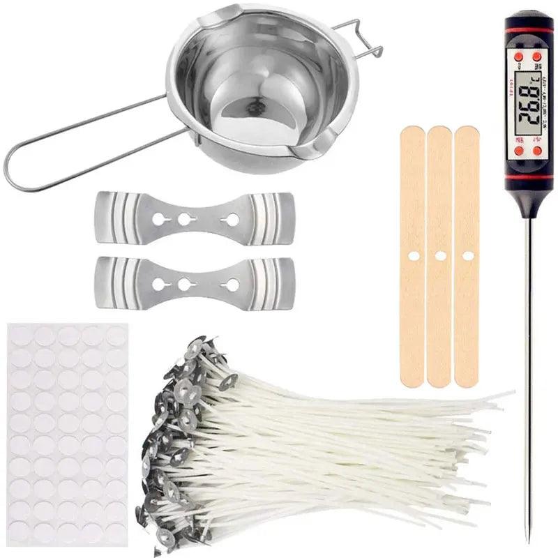 Soy Wax DIY Handmade Aromatherapy Candle Tool Holder Wax Pot Thermometer 100Pcs Candle Wick Beginner Candle Making Supplies - Winord