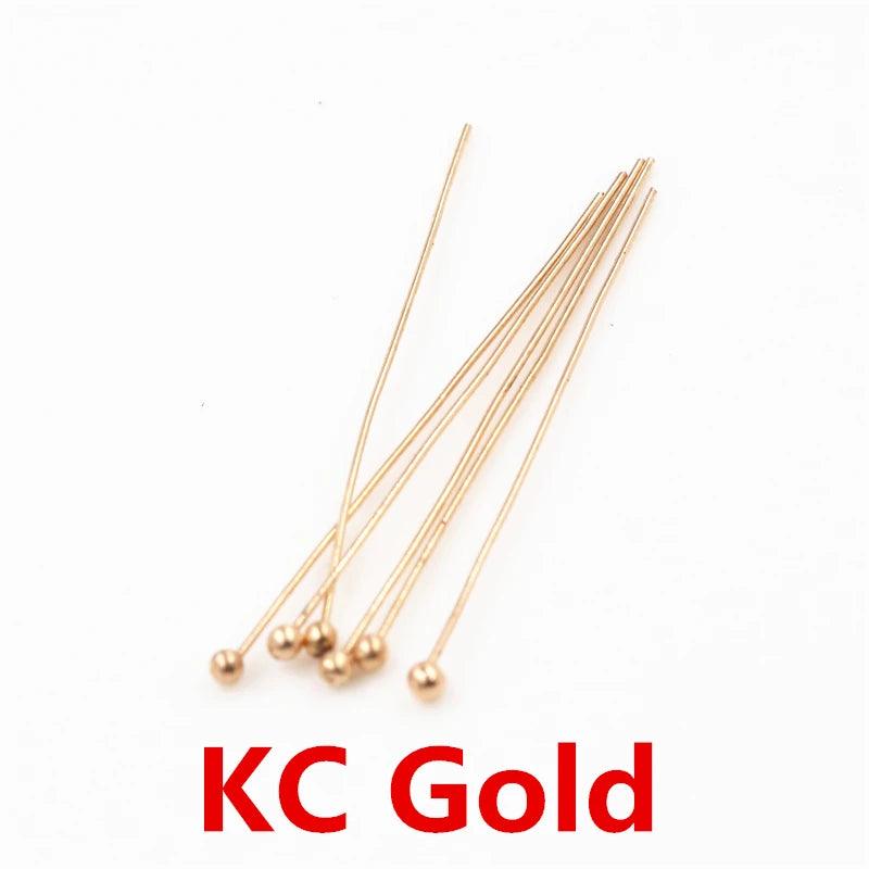 200pcs/lot 16 20 25 30 40 45 50mm Silver Color Metal Ball Head Pins For Diy Jewelry Making Head pins Findings Dia 0.5mm Supplies