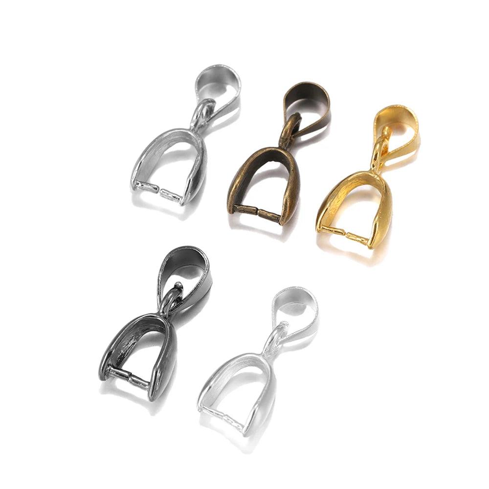 50pcs Melon Seeds Buckle Charm Bail Beads Connector Bale Pinch Clasp Clips Pendant Clasps Hook Supplies For Jewelry Findings