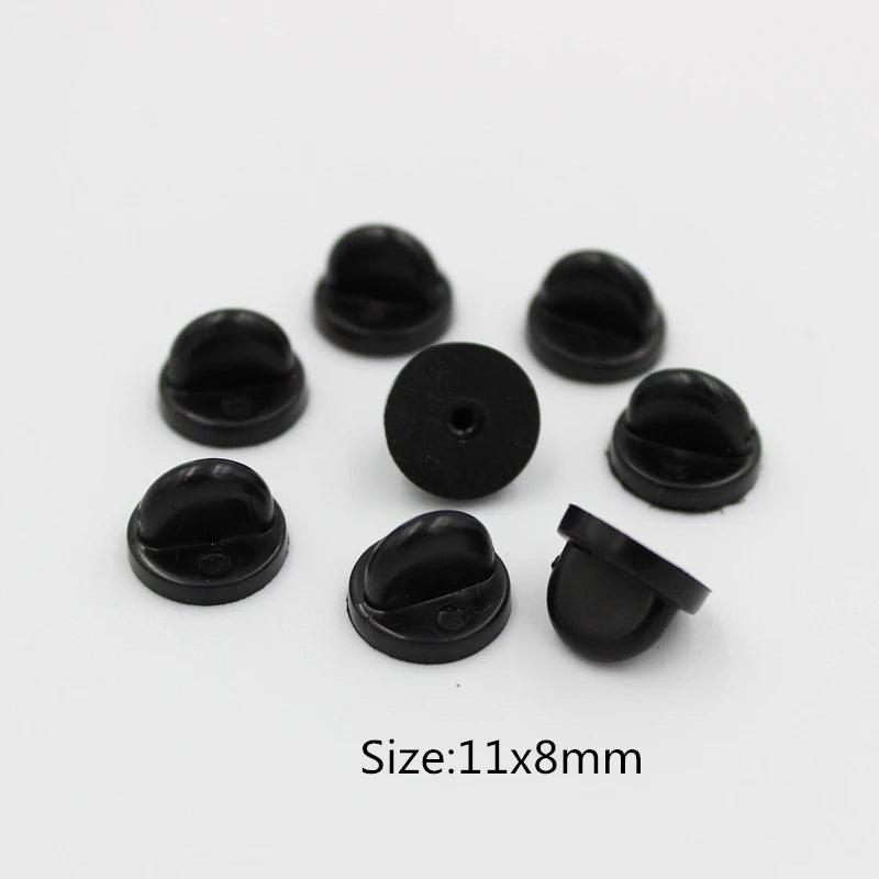 50pcs Rubber Brooch Button Clasps Pin Back Clutch Care Cap Nail Tie Back Stoppers Squeeze Badge Holder Jewelry Accessories