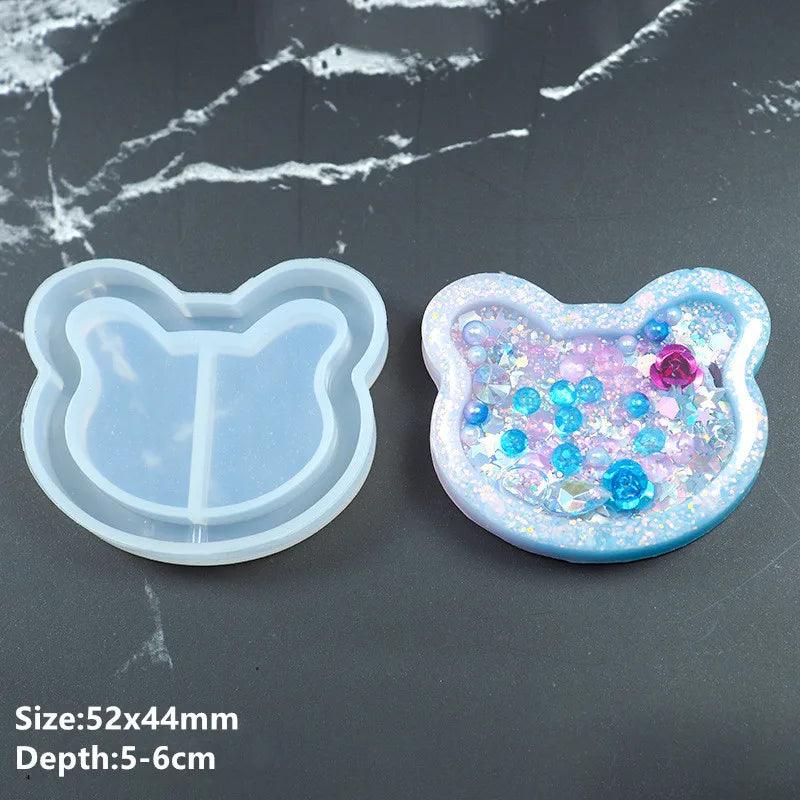 Hot Shaker Silicone Molds Epoxy Resin Bear Star Popsicle Shaker mold Key Chain Charms Shiny Mold DIY Jewelry Craft Tool