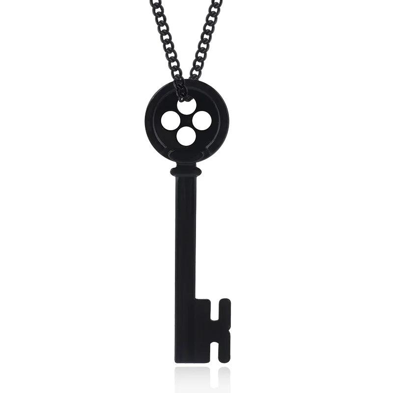 Movie Coraline Seeing Stone Pendant Necklace Green Stone Key Pendant Necklace Laika Dragonfly HairPin Cosplay Costume Jewelry