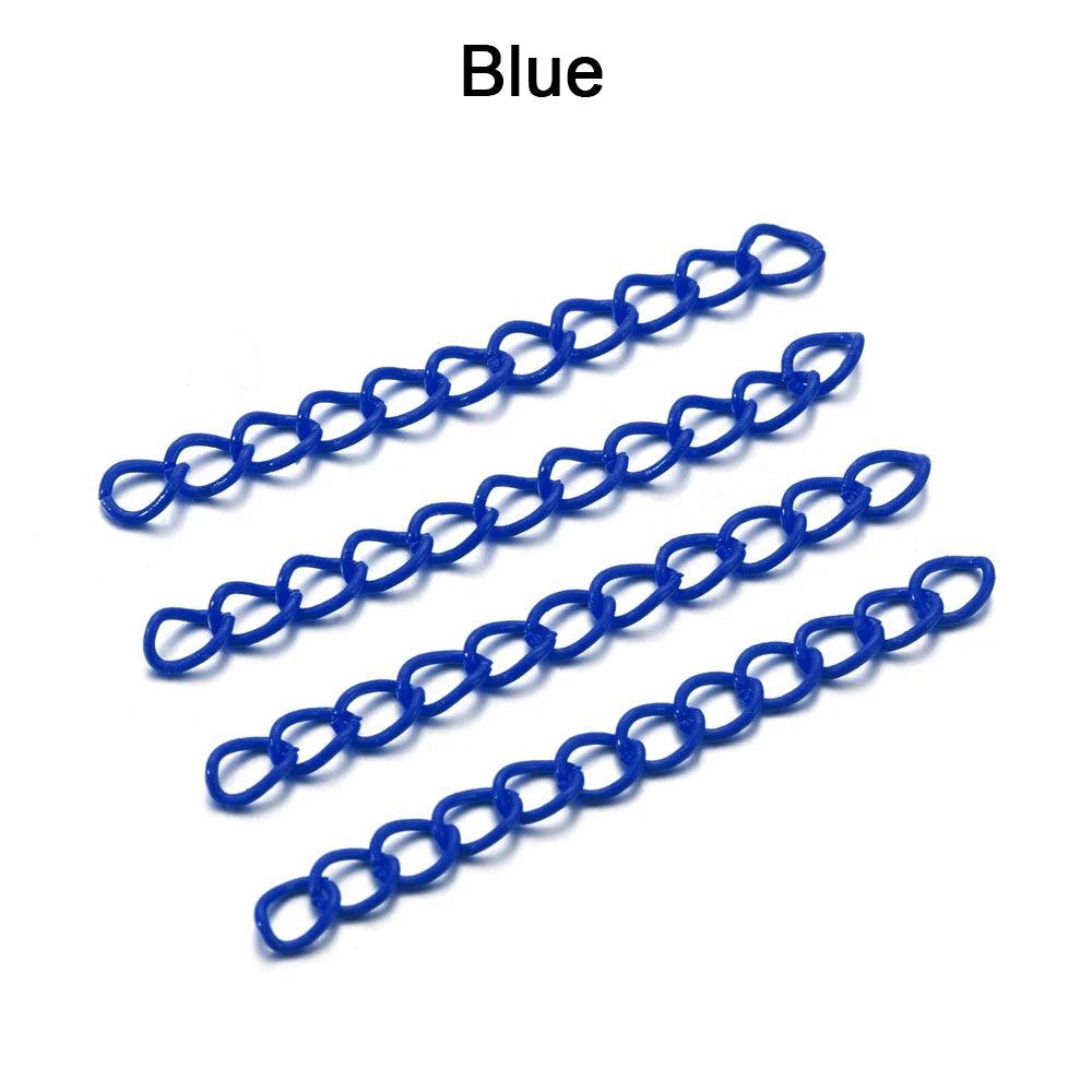 30-100pcs/lot 5 cm Colourful Necklace Extension Chain Bulk Bracelet Extended Chain Tail Extender For DIY Jewelry Making Supplies