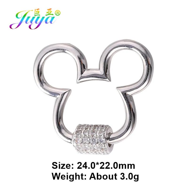 Juya Handmade Creative 18K Gold Plated Brass Screw Locks Carabiner Clasps Accessories For DIY Mesh Chains Pendant Jewelry Making