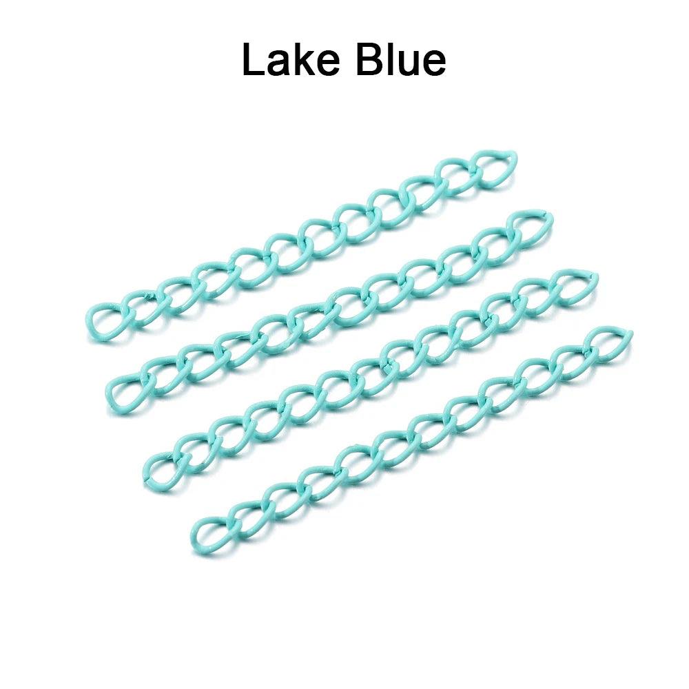 30-100pcs/lot 5 cm Colourful Necklace Extension Chain Bulk Bracelet Extended Chain Tail Extender For DIY Jewelry Making Supplies