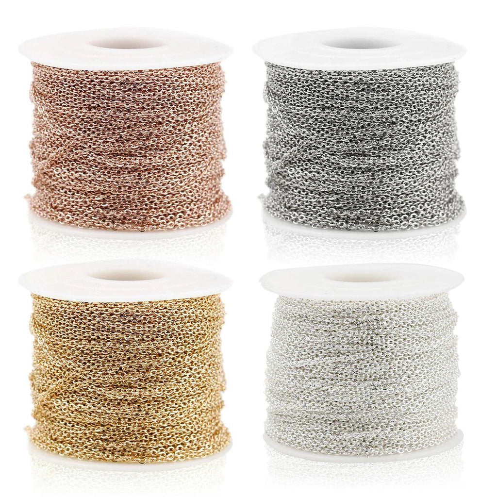 2m/lot Stainless Steel Cable Chain Bulk for Silver Rose Gold Chain 1mm 1.5mm 2mm 2.5mm Necklace Diy Jewelry Materials