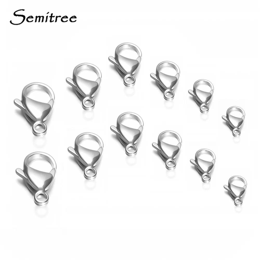 50Pcs/Lot Stainless Steel 9/10/11/12/13/15mm Lobster Clasps Hooks Connector for DIY Jewelry Findings Materials Necklace Supplies