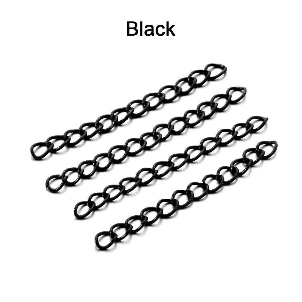 30-100pcs/lot 5 cm Colourful Necklace Extension Chain Bulk Bracelet Extended Chain Tail Extender For DIY Jewelry Making Supplies