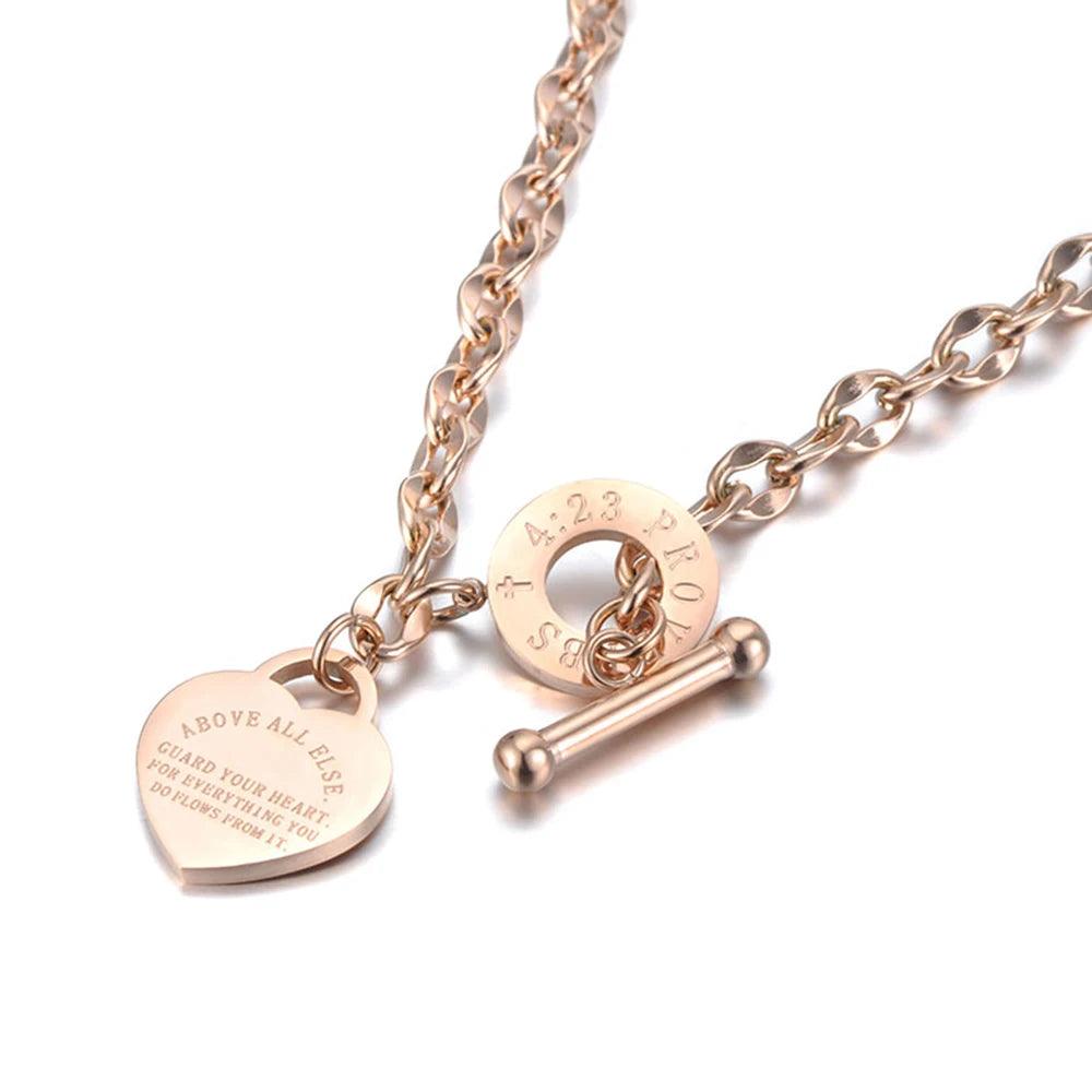 JeeMango Trendy Flower Charm Choker Necklace For Women Rose Gold Color Stainless Steel CZ Crystal Chain Pendant Jewelry JN19144