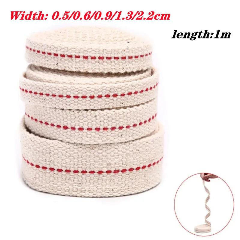 1M Strong Flat Cotton Wick Core For Kerosene Burner Stove Lighting Oil Lantern Oil Lamp Wick Roll Making DIY Accessory