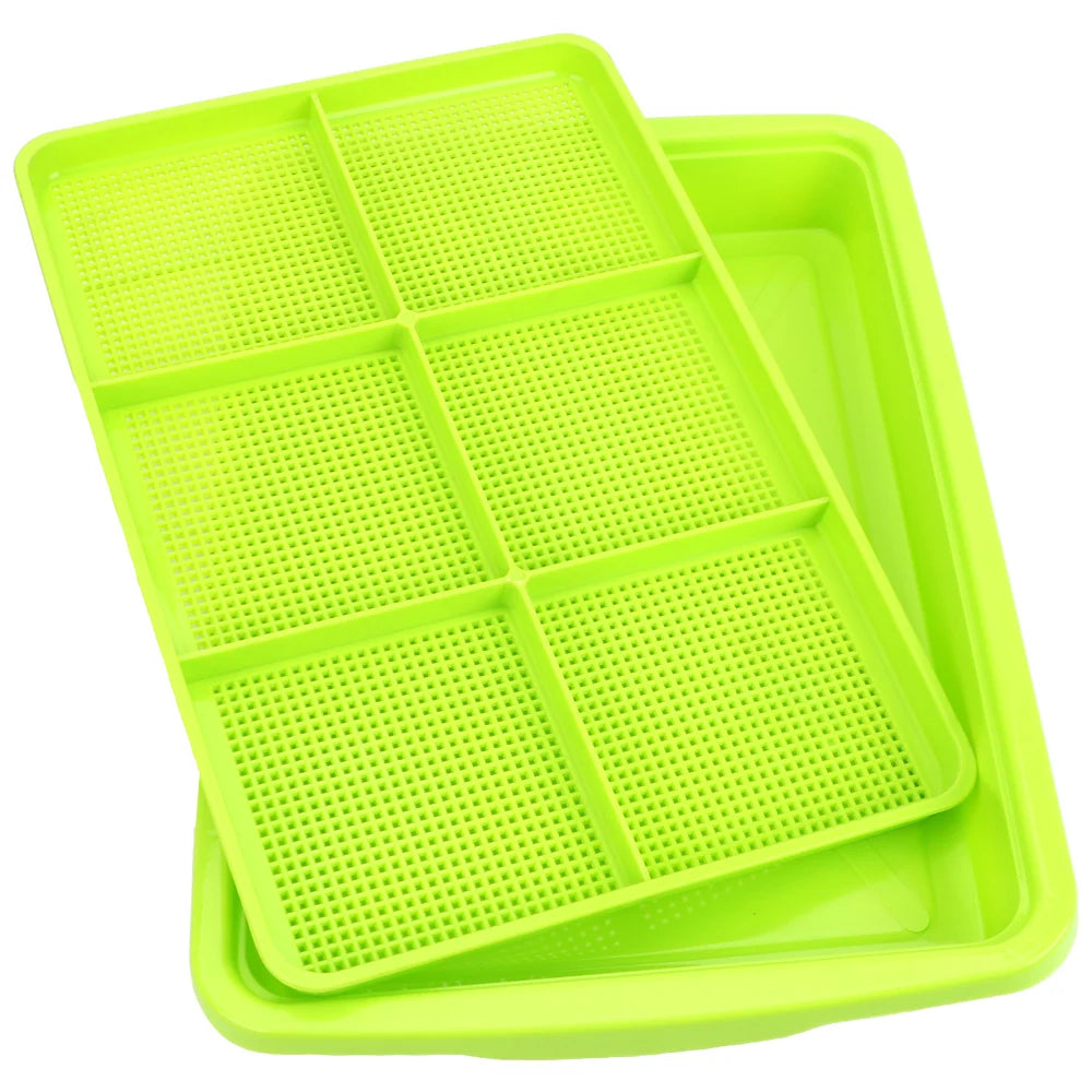 2 Layer Planting Dishes Plate Bean Sprouts Seedling Box Growing Seedlings Nursery Pots Tray Horticultural Hydroponic System