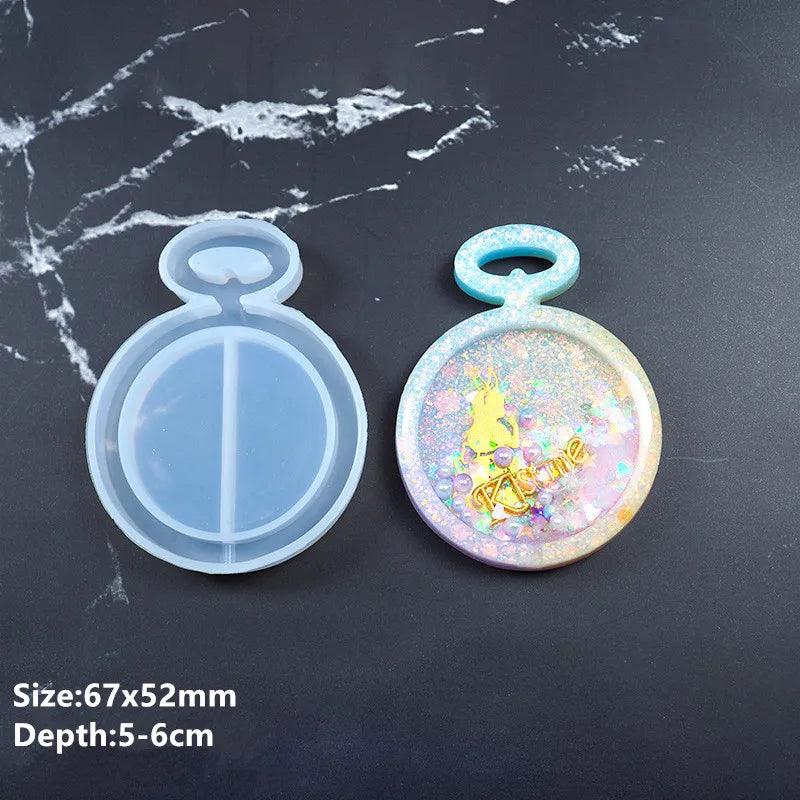 Hot Shaker Silicone Molds Epoxy Resin Bear Star Popsicle Shaker mold Key Chain Charms Shiny Mold DIY Jewelry Craft Tool