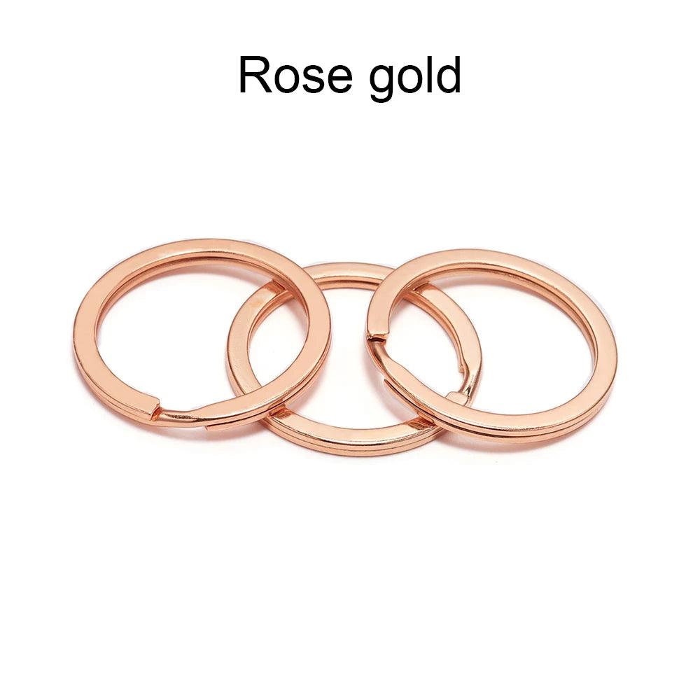 10Pcs/Lot 25 28 30mm Gold Round Key Ring Llaveros Clasp Findings Key Chain Split Ring Plated Key Ring For Jewelry Making