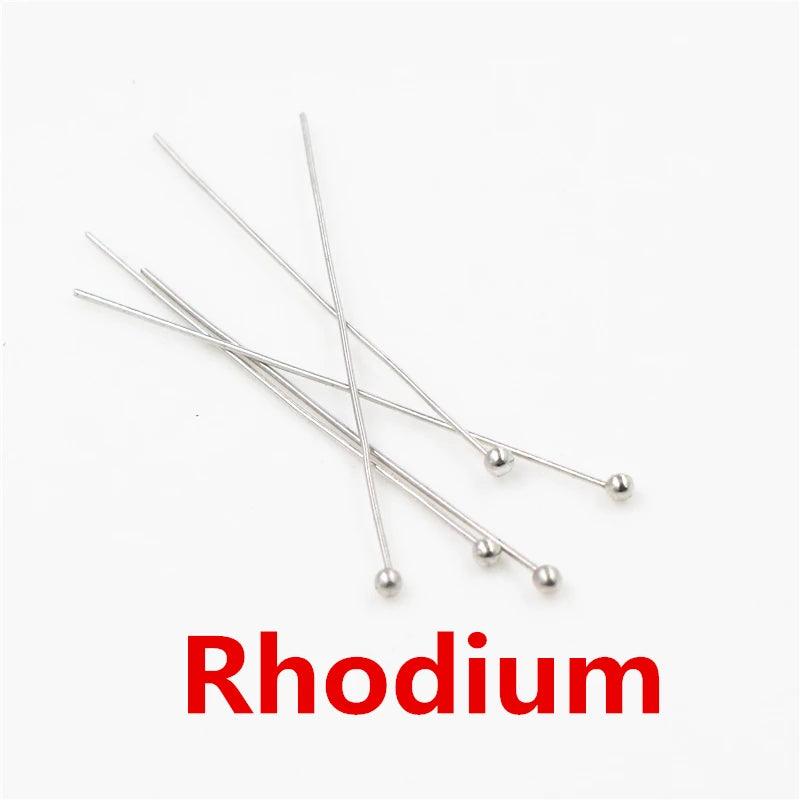 200pcs/lot 16 20 25 30 40 45 50mm Silver Color Metal Ball Head Pins For Diy Jewelry Making Head pins Findings Dia 0.5mm Supplies