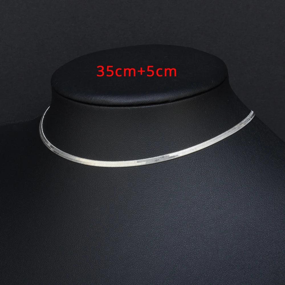 Punk Clavicle Flat Blade Snake Link Choker Necklace Gold Silver Color Stainless Steel Neck Chains For Women Jewelry Chocker 2023