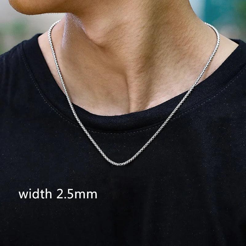 Rope Cuban Chain Necklace Men Fashion Temperament Stainless Steel Choker Link Chain Necklace For Men Jewelry Gift