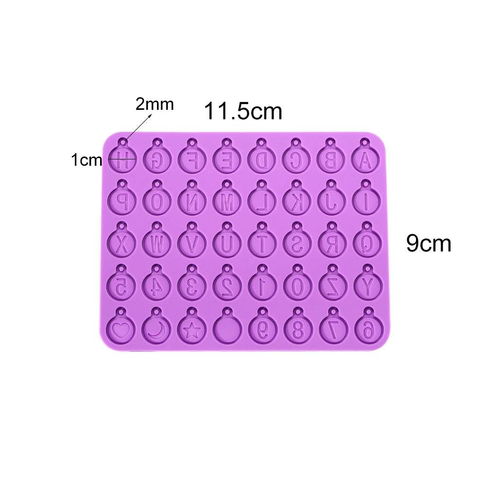 Letter Number Round Discs Silicone Mold Alphabet Bead Pendants For DIY Bracelet Resin Pendant Jewelry Making Accessories