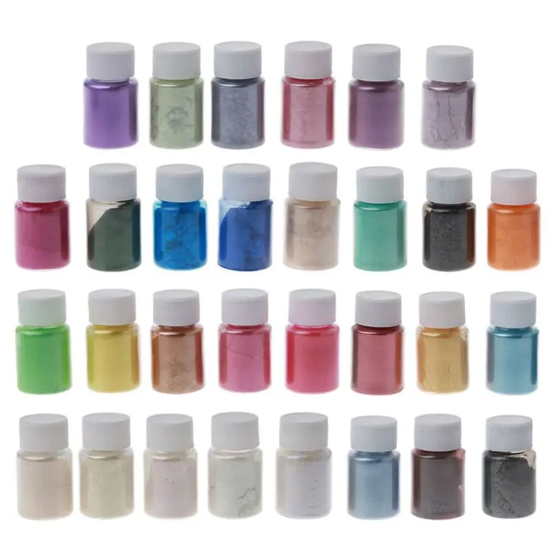 30-50 Colors Mica Pearl Powder Cosmetic Grade Resin Powdered Pigment Hand Soap Making Slime Resin Dye Candle Making 0.35oz