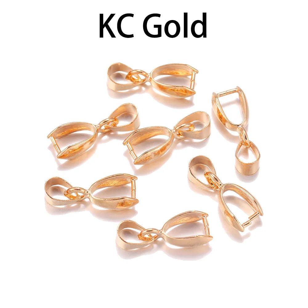 50pcs Melon Seeds Buckle Charm Bail Beads Connector Bale Pinch Clasp Clips Pendant Clasps Hook Supplies For Jewelry Findings