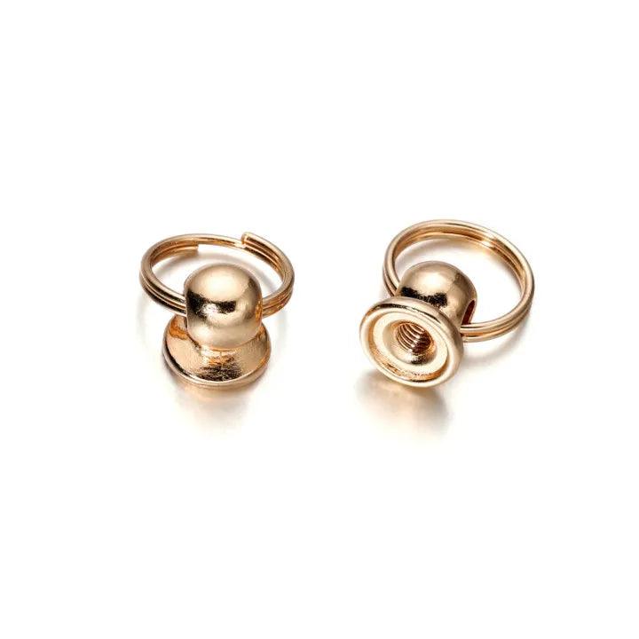 5pcs Metal Ball Post With O Ring Studs Rivets Nail Screwback Round Head Spots Spikes Leather Craft phone case decor Accessories