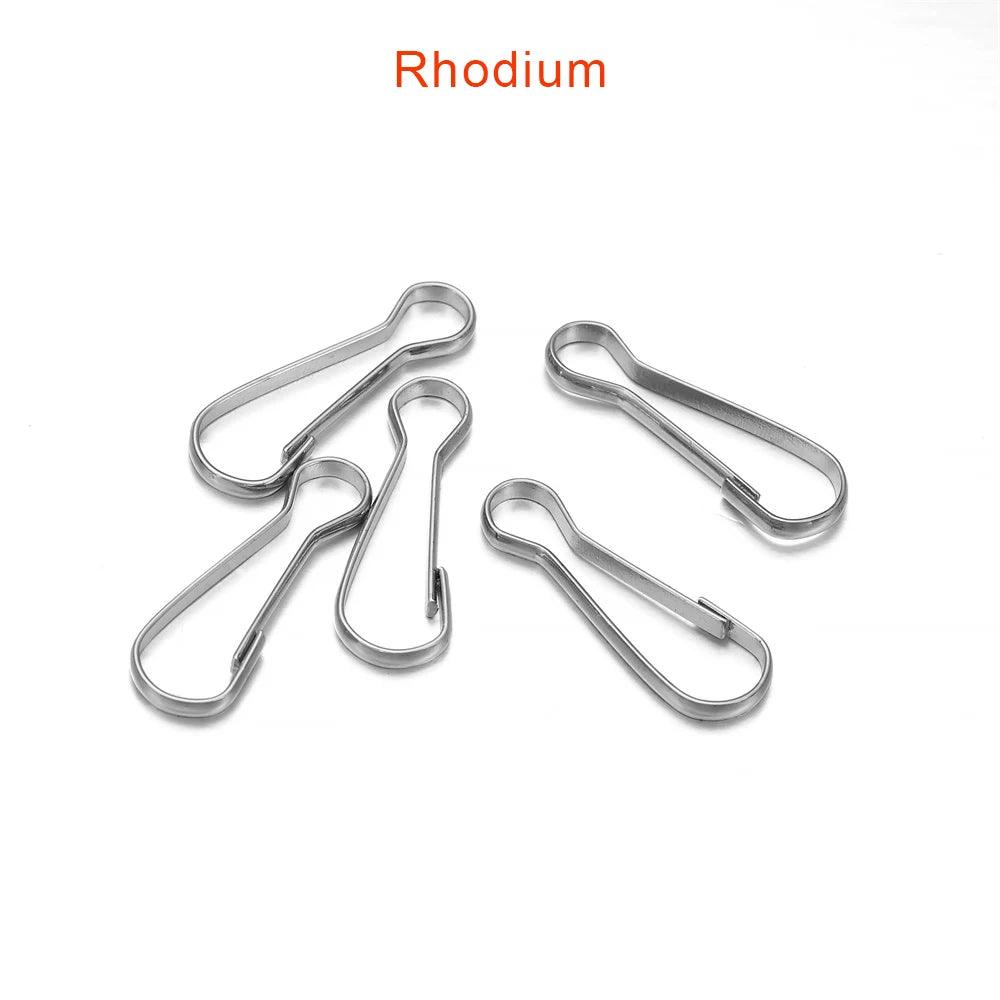 100Pcs/Lot Lanyard Snap Clip Hooks Metal Spring Gourd Purse Buckle Connector For DIY Keychain Zipper Pull ID Card Findings