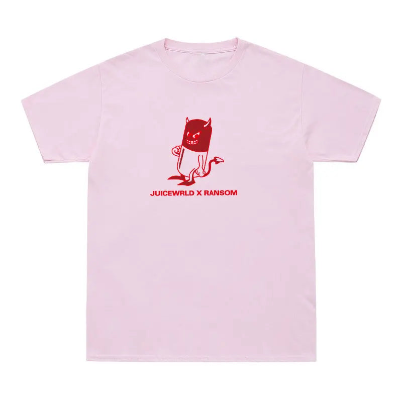 Fashion Juicewrld X Ransom T Shirt Men Women Cotton O-Neck T-Shirt Rapper Hip Hop Tee Shirts Juicewrld Brand Swag Tee Tops