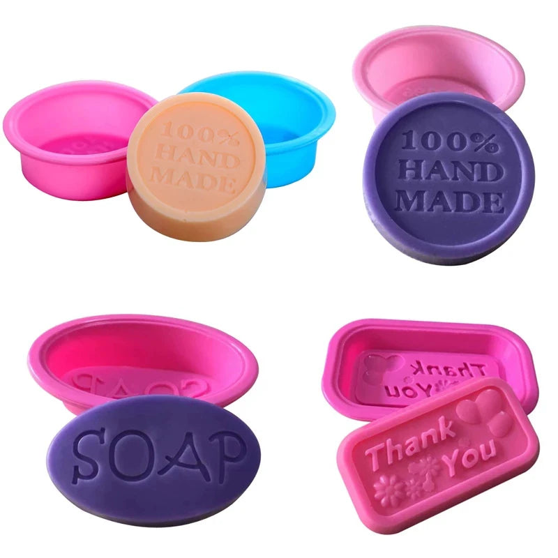 Small Soft Silicone Molds For DIY Handmade Soap Rectangular Round Shape Making Essential Oil Soap Silicone Molds DIY Supplies