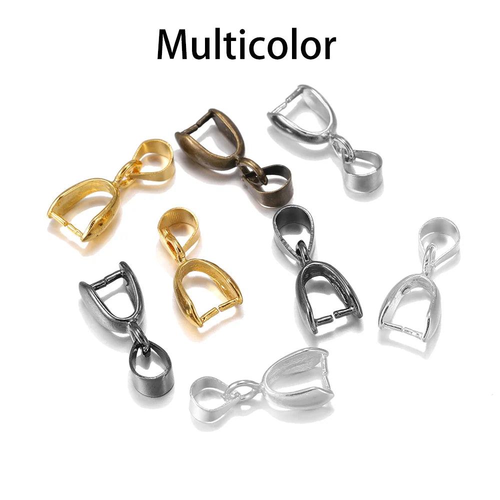 50pcs Melon Seeds Buckle Charm Bail Beads Connector Bale Pinch Clasp Clips Pendant Clasps Hook Supplies For Jewelry Findings