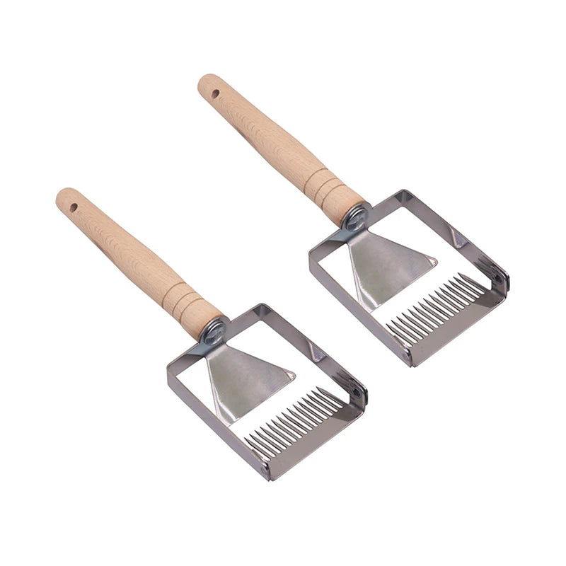 Beekeeping Equipment Uncapping Scraper Honey Honeycomb Scraper Wooden Handle Tool Uncapping Fork Beekeeping