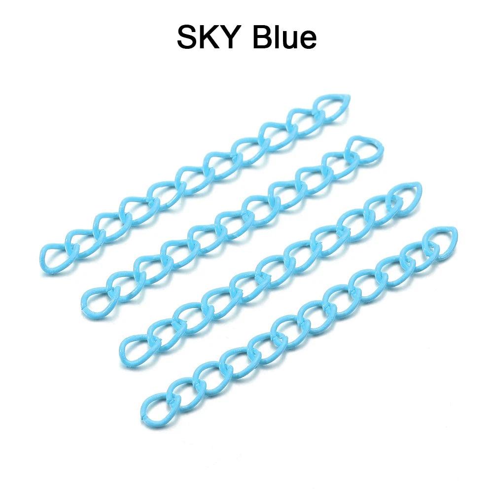30-100pcs/lot 5 cm Colourful Necklace Extension Chain Bulk Bracelet Extended Chain Tail Extender For DIY Jewelry Making Supplies