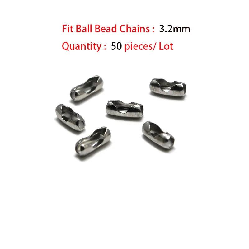 1.5 2.4 10 mm Stainless Steel Ball Bead Chains & Connector Bulk Chains for Jewelry Making Fit DIY Necklace Keychain Accessories