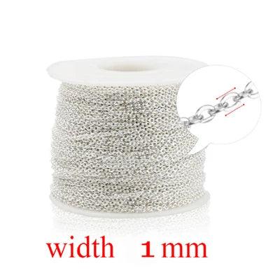 2m/lot Stainless Steel Cable Chain Bulk for Silver Rose Gold Chain 1mm 1.5mm 2mm 2.5mm Necklace Diy Jewelry Materials