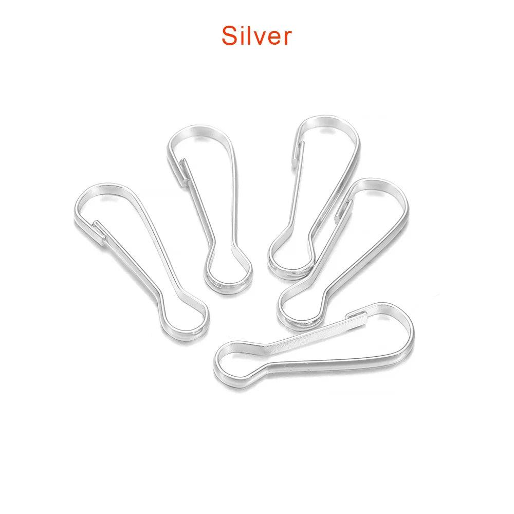 100Pcs/Lot Lanyard Snap Clip Hooks Metal Spring Gourd Purse Buckle Connector For DIY Keychain Zipper Pull ID Card Findings