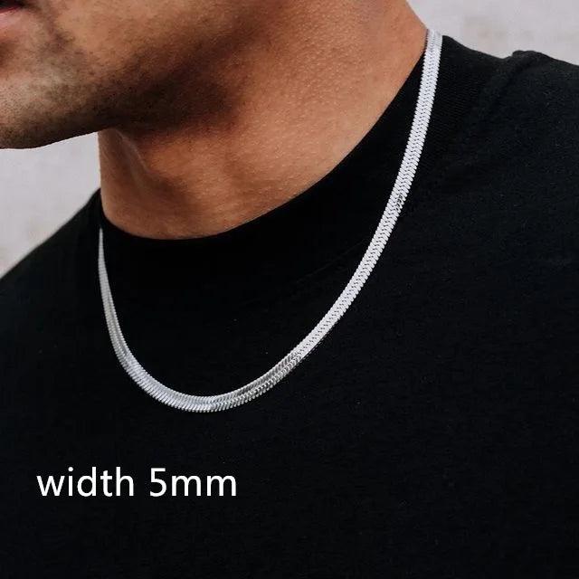 Rope Cuban Chain Necklace Men Fashion Temperament Stainless Steel Choker Link Chain Necklace For Men Jewelry Gift