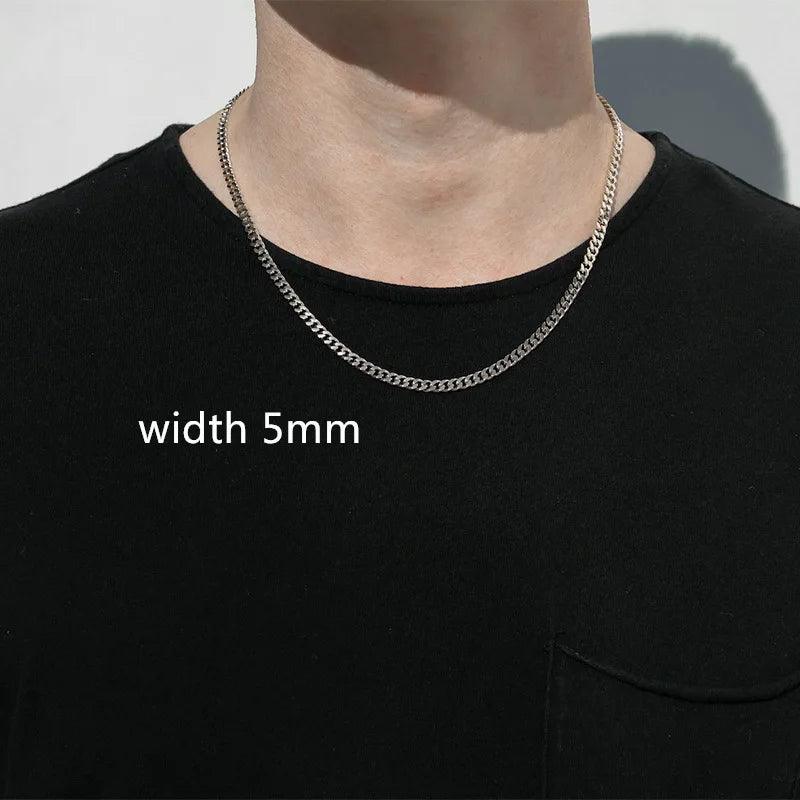 Rope Cuban Chain Necklace Men Fashion Temperament Stainless Steel Choker Link Chain Necklace For Men Jewelry Gift