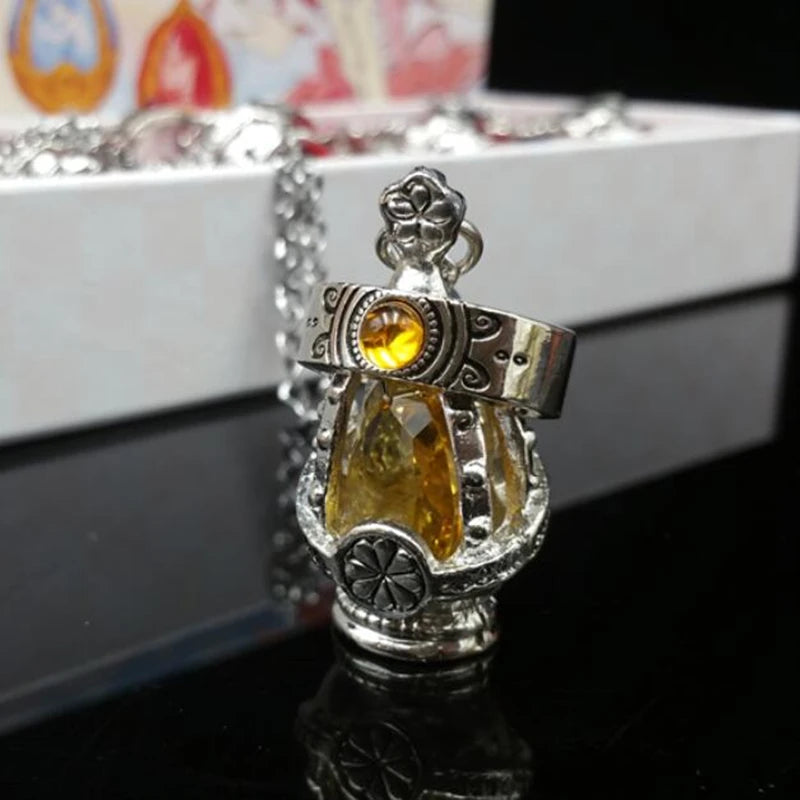 Anime Puella Magi Madoka Magica Soul Gem Necklace Crystal Pendant Ring Cosplay Costumes Lovers Jewelry Set Accessoies Prop