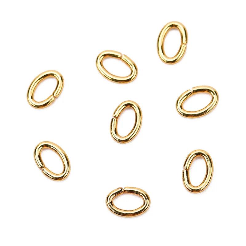 100pcs Oval Strong Stainless Steel Split Jump Rings 3*4/4*6/6*8m Necklace Connectors For Diy Jewelry Making Bracelet Accessories