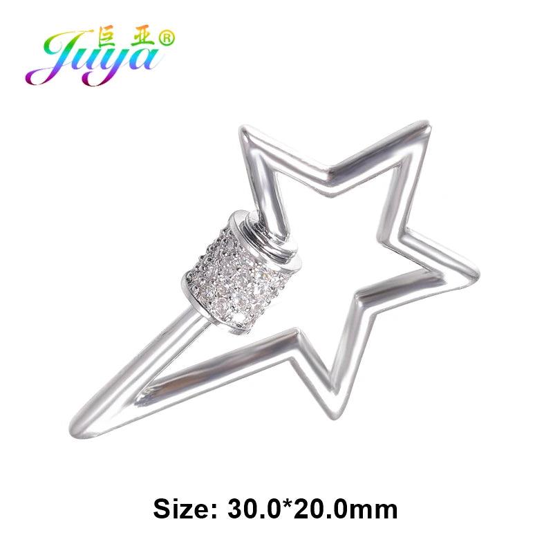 Juya DIY Pendant Carabiner Screw Lock Clasps Supplies For Handmade Women Men Punk Charms Mesh Chains Jewelry Making Accessories