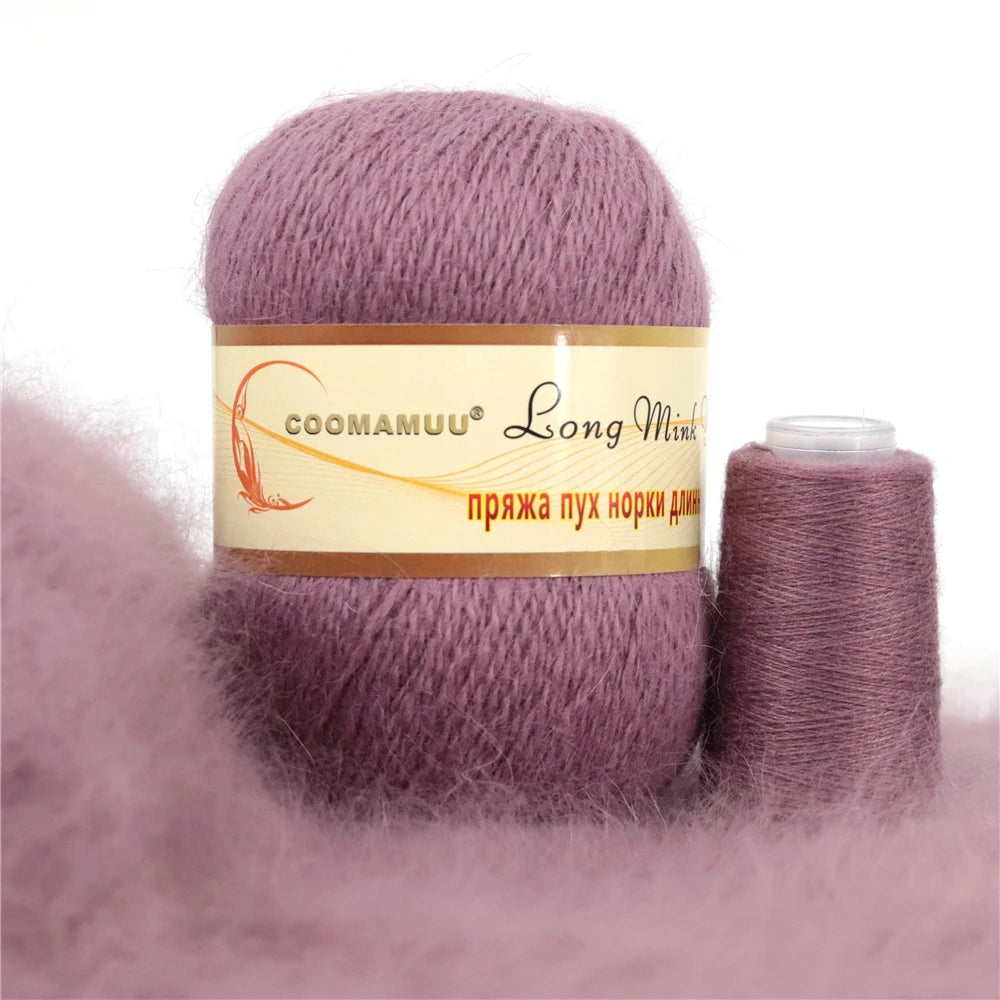 New Russian Label Fluffy Mink Cashmere Yarn Fashion Hand Knitting Yarn Thread for DIY Supplier 50g Basic+20g Additional Hilo