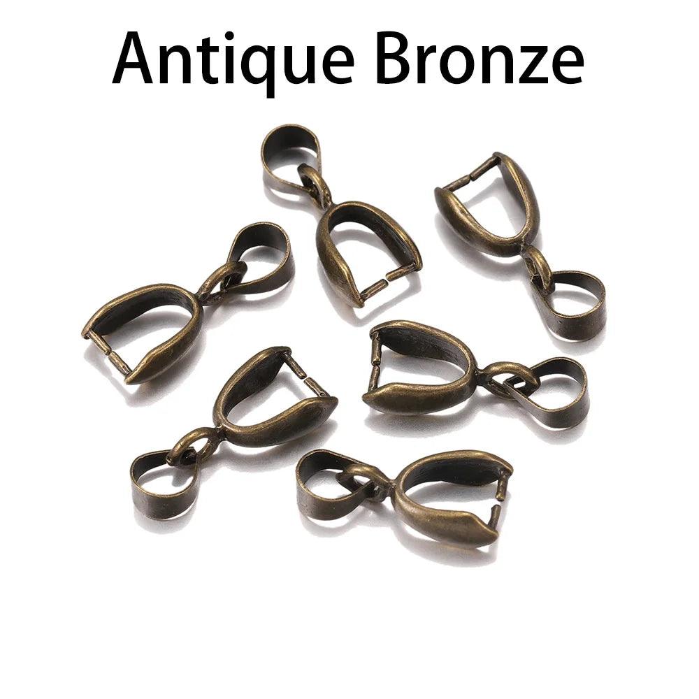 50pcs Melon Seeds Buckle Charm Bail Beads Connector Bale Pinch Clasp Clips Pendant Clasps Hook Supplies For Jewelry Findings