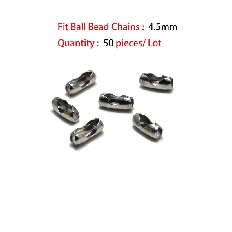 1.5 2.4 10 mm Stainless Steel Ball Bead Chains & Connector Bulk Chains for Jewelry Making Fit DIY Necklace Keychain Accessories
