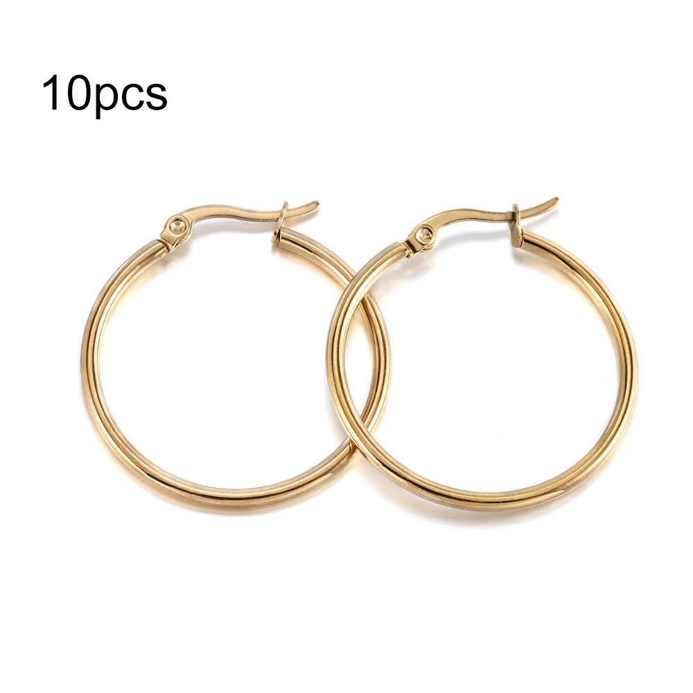 10Pcs 15-50mm Stainless Steel Earrings Open Earring Hooks Base Ear Ring Drops DIY Dangle Earring Jewelry Making Accessories