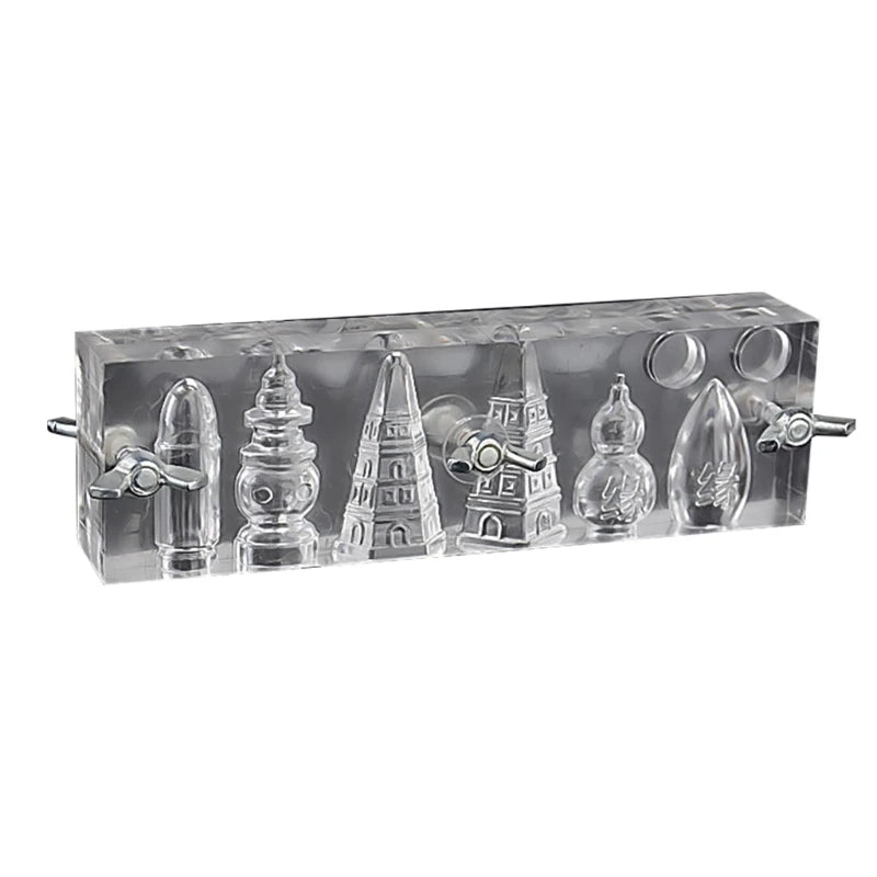 Acrylic Incense Cone Tower Mold with 6 Holes Pagoda Gourd Censer Different Shape Backflow Fragrant Clear Mould DIY Craft