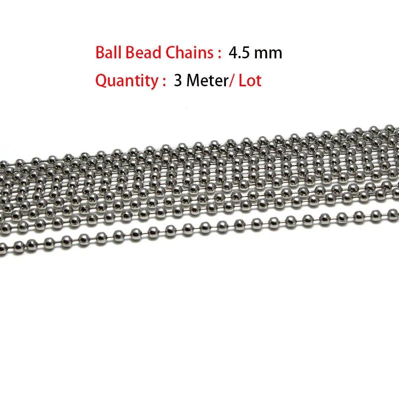 1.5 2.4 10 mm Stainless Steel Ball Bead Chains & Connector Bulk Chains for Jewelry Making Fit DIY Necklace Keychain Accessories