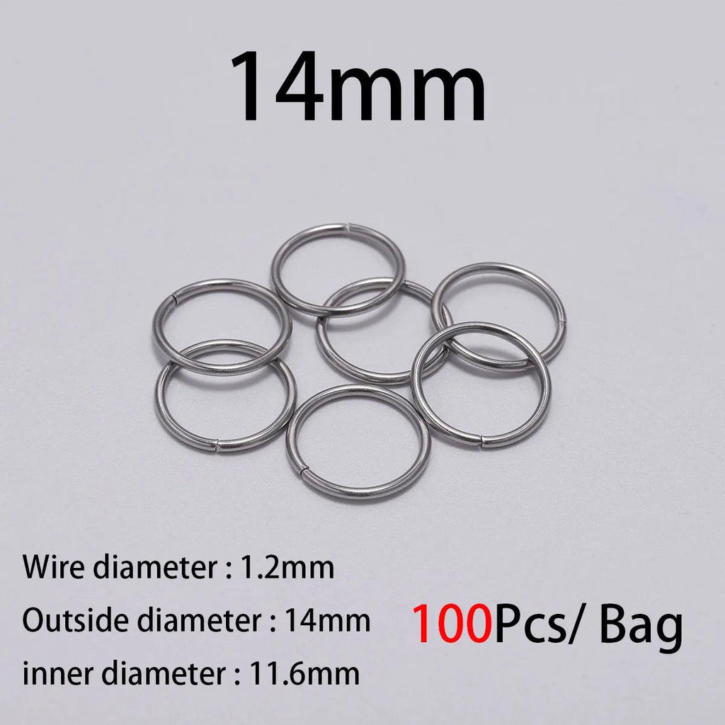 100-200pcs 3-15mm Stainless Steel Open Single Loops Jump Rings Split Ring For Jewelry Making DIY Connector Accessories