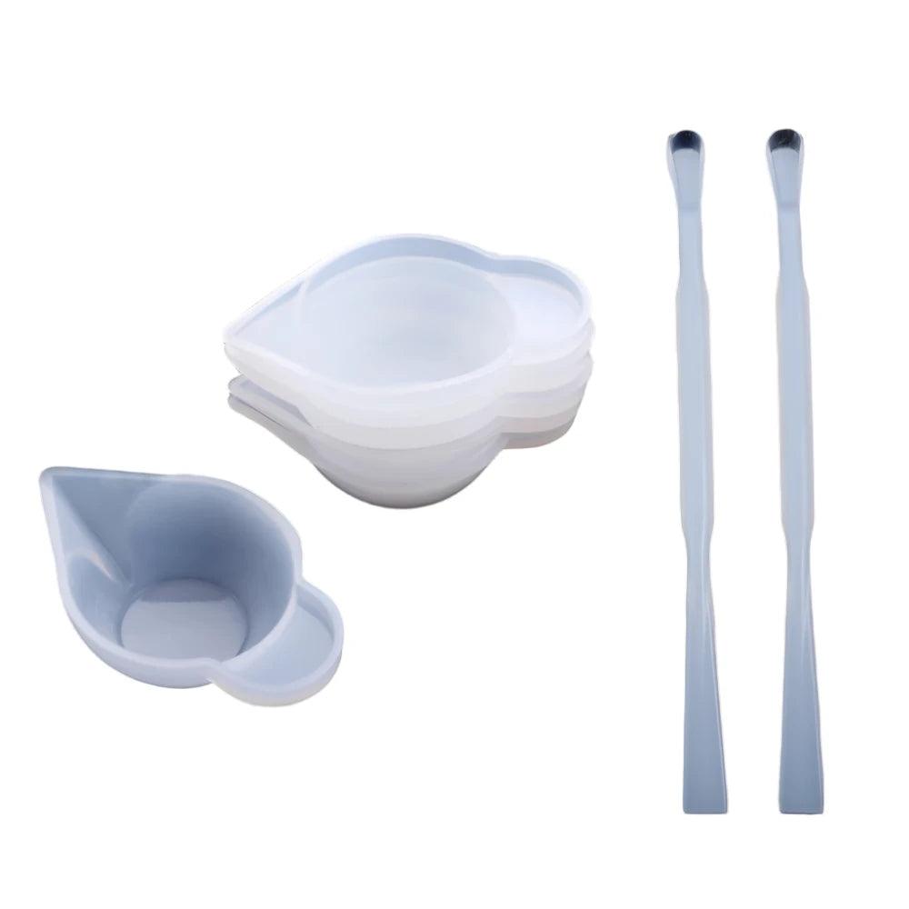 5pcs 10ml Reusable Resin Art Mixing Measuring Cups Silicone Stir Stick Spoon UV Epoxy Resin Jewelry Making Tools Accessories