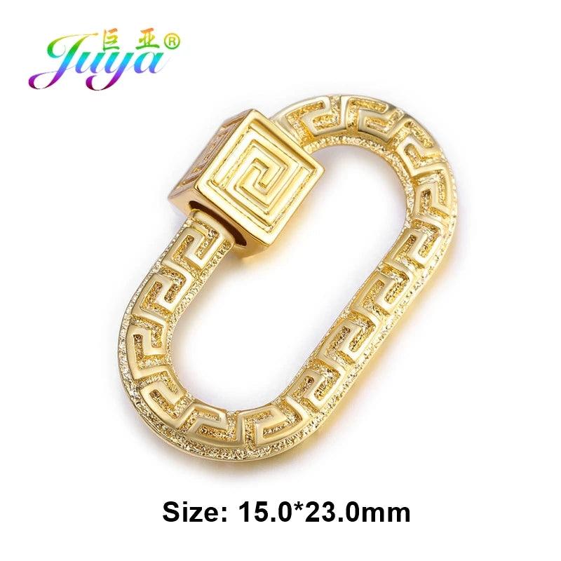 Juya DIY Pendant Carabiner Screw Lock Clasps Supplies For Handmade Women Men Punk Charms Mesh Chains Jewelry Making Accessories