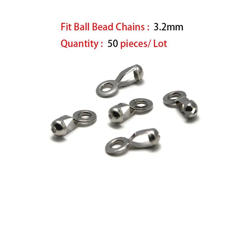 1.5 2.4 10 mm Stainless Steel Ball Bead Chains & Connector Bulk Chains for Jewelry Making Fit DIY Necklace Keychain Accessories