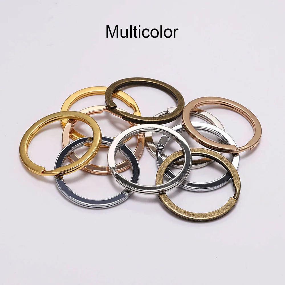 10Pcs/Lot 25 28 30mm Gold Round Key Ring Llaveros Clasp Findings Key Chain Split Ring Plated Key Ring For Jewelry Making